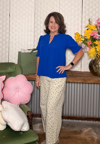 Harper Split-Neck Blouse