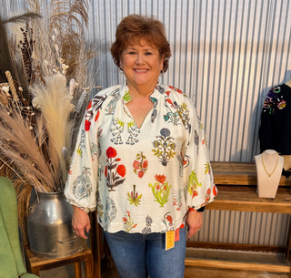 Umgee Floral Boho Blouse