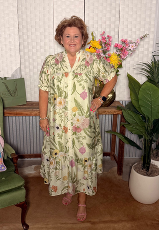 Umgee Garden Party Floral Ruffle Dress