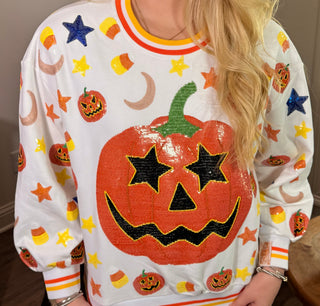 Queen of Sparkles White Pumpkin Icon Sweatshirt