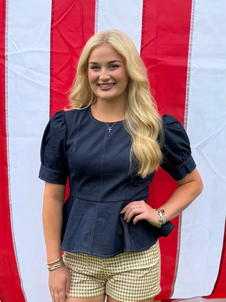 Denim Darling Peplum Top