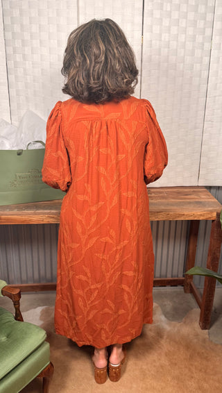 Umgee Rust Autumn Midi Dress