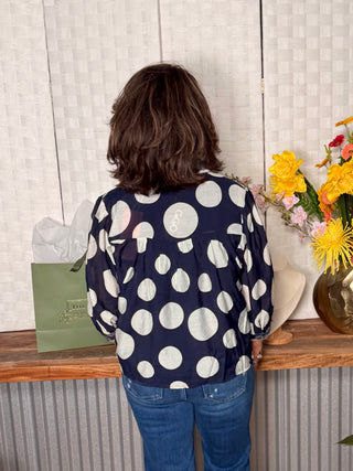 Midnight Dot charm Blouse
