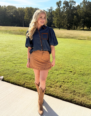 She and Sky It's So Suede Mini Skirt