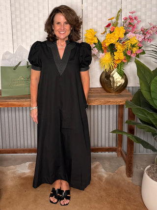 Entro Black Midi Dress