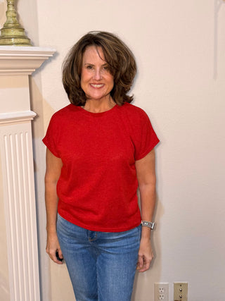 She & Sky Ruby Glow Knit Top