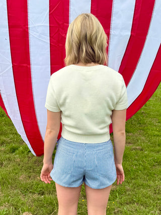 Mid Rise Striped Shorts
