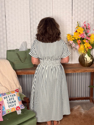 She & Sky Harbor Stripe Midi Dress