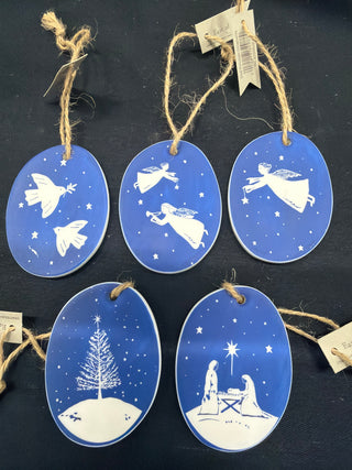 Oval Porcelain Ornaments