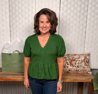 Evergreen Peplum Sweater