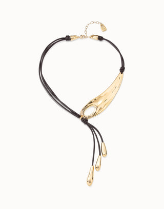 UNO de 50 Gold Big Leaf Necklace
