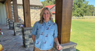 Layerz Blue Chambray Shirt with Embroidery Cowboy Boots