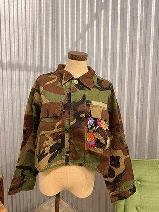 Veveret Camo Sequin Short Jacket