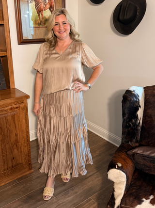 Pleated Blouse with Smocking