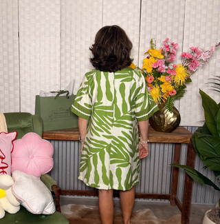She & Sky Lime Green Print Dress