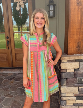 Confetti Stripe Flutter Dress