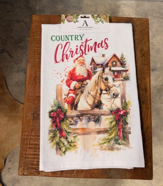 Country Christmas Santa on a Horse