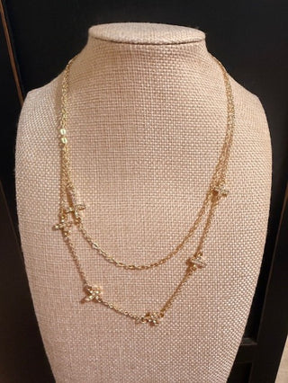 Mabel Pave Multi Cross Layered Necklace