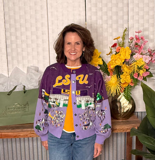 Queen of Sparkles LSU Tiger Stadium Cardigan