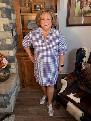 Charlotte Purple Seer Gingham Dress