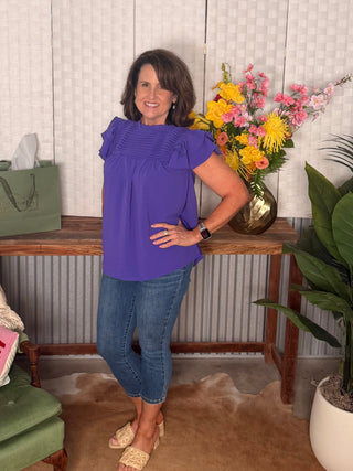 Camille Pintuck Flutter Sleeve Top