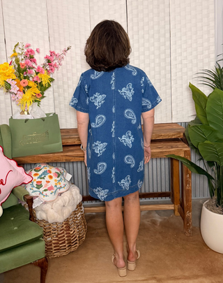 Umgee Paisley Denim Dress