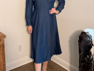 City Chic Denim Faux Wrap Dress