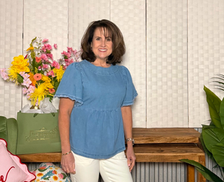 Umgee Denim Peplum Top