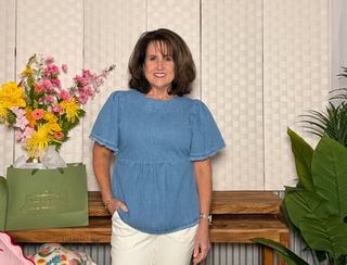 Umgee Denim Peplum Top