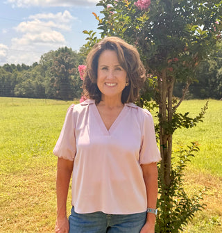 Current Air Blush Pink Luxe Top
