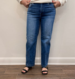 Risen High Rise Crop Boyfriend Tapered Jeans