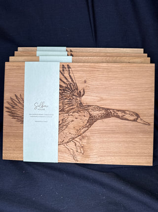 Oak Serving Board Mallard Duck