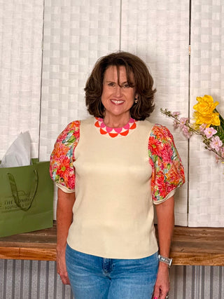 Garden Party Puff Sleeve Sweater