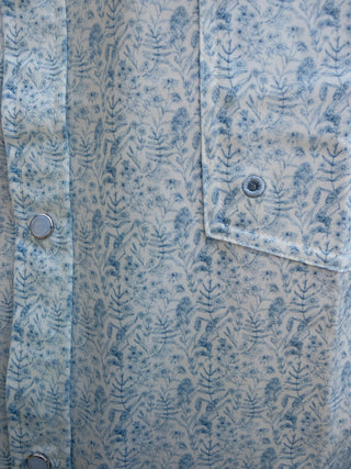 BCR Blue Floral Pearl Snap SS