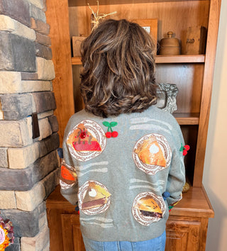 Queen of Sparkles Charcoal Pie Slice Sweater