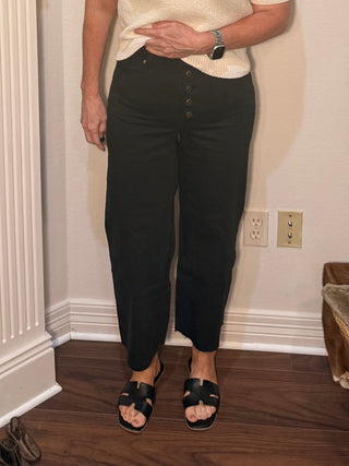 Easel Button Up Black Jeans