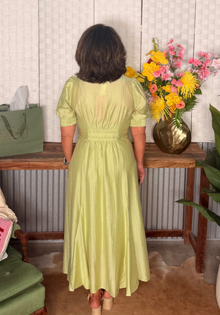 Current Air Lime Light Button Front Dress