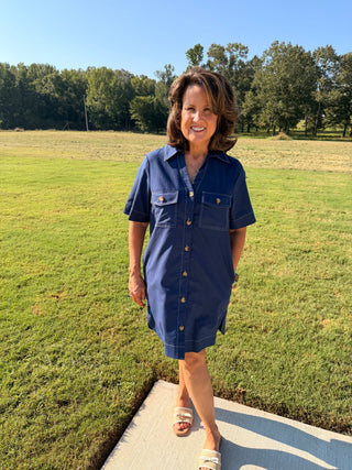 Navy Shirt Dress