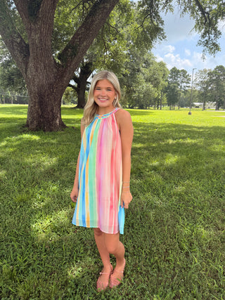 THML Rainbow Pastel Beach Dress