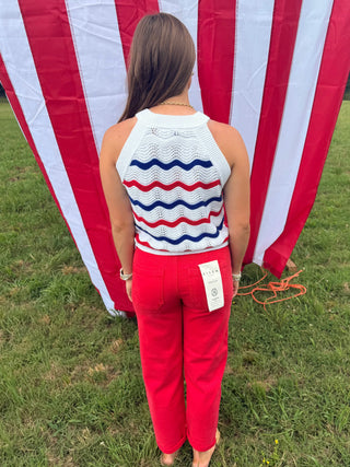 Americana Waves Knit Top