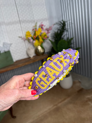 LSU Cross Stitch Headband