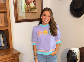 Easter Egg Ruffle Sleeve Top