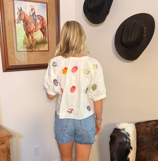 Queen of Sparkles White Easter Egg Top