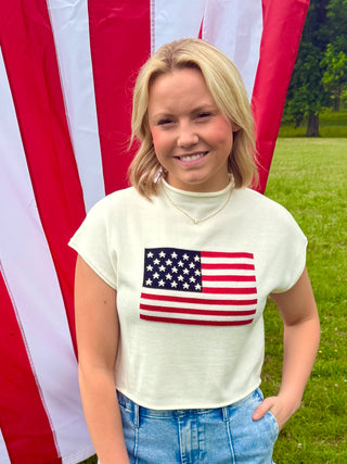 Stars, Stripes & Cozy Nights Sweater Top