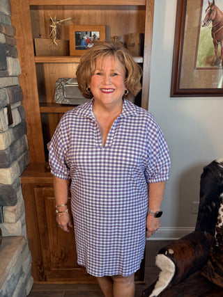 Charlotte Purple Seer Gingham Dress
