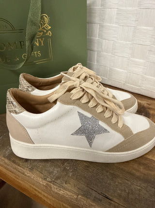 The Irene Taupe Calfhide Star Sneaker