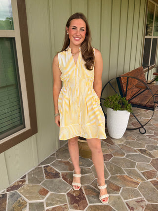 Entro Sunshine Stripe Shirt Dress