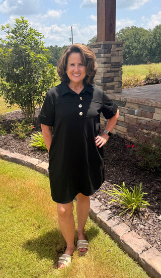 Midnight Luxe Polo Dress