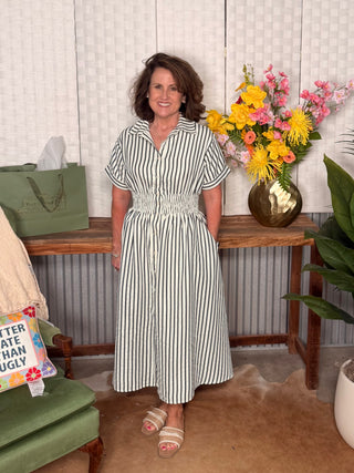 She & Sky Harbor Stripe Midi Dress