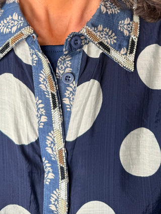 Midnight Dot charm Blouse